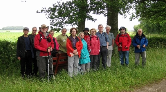The group ready to walk on past Gorsey Leaze